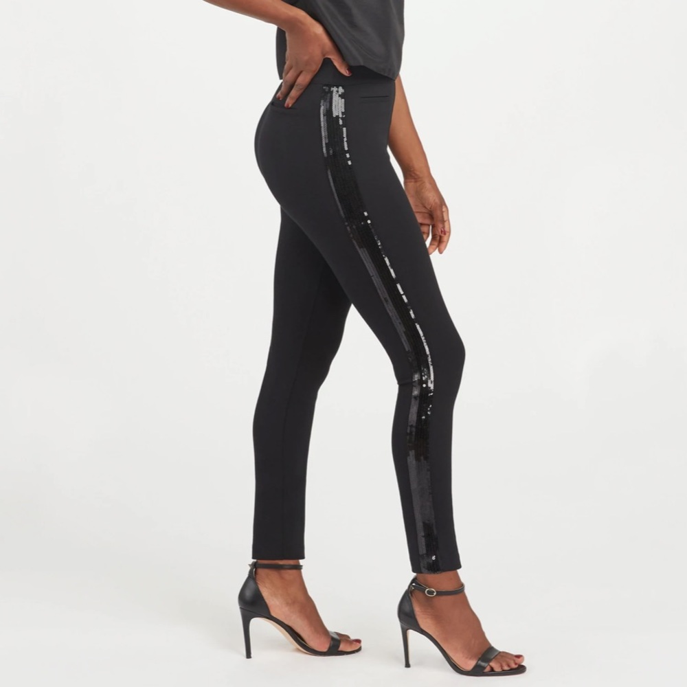 Spanx The Perfect Black Pant, Ankle Sequin Tuxedo Skinny - XL - SOLD OUT